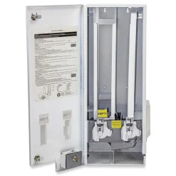 HOSPECO 11.13 in. x 7.63 in. x 26.38 in. 25 Cent Coin Mechanism Dual Sanitary Napkin/Tampon Dispenser - White/Blue