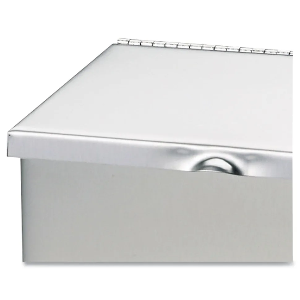 HOSPECO 8 in. x 4 in. x 11 in. Wall Mount Sanitary Napkin Receptacle - Stainless Steel