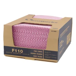 HOSPECO Choice 12 in. x 21 in. 1-Ply Counter Foodservice Wiper - Pink/White (200/Carton)