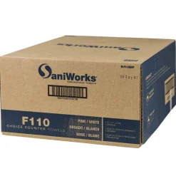 HOSPECO Choice 12 in. x 21 in. 1-Ply Counter Foodservice Wiper - Pink/White (200/Carton)