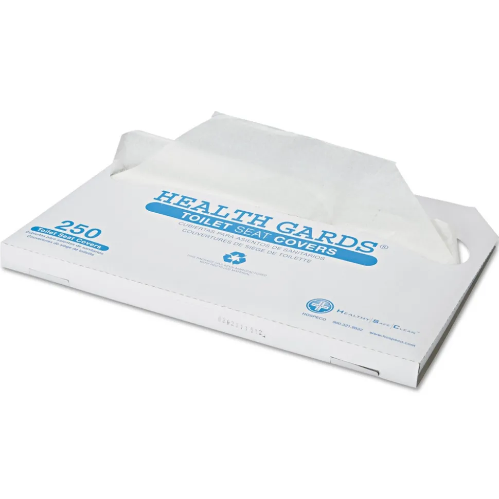 HOSPECO Health Gards Half-Fold 14.25 in. x 16.5 in. Toilet Seat Covers - White (1000/Carton)