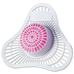 HOSPECO Health Gards Urinal Screen with Non-Para Block - Cherry Scent/White/Pink (1-Dozen)