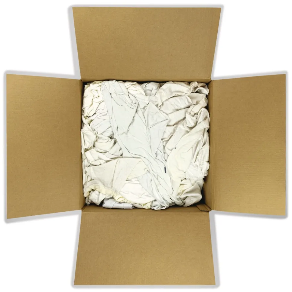 HOSPECO Sweatshirt Rags Unscented White (8/lb, 25 lb/Carton)