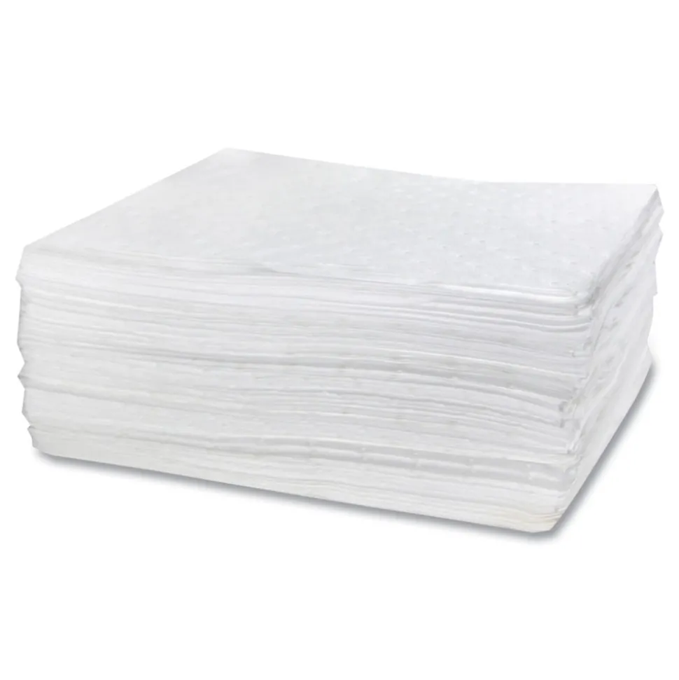 HOSPECO TASKBrand 15 in. x 18 in. 0.17-Gallon Industrial Oil Only Sorbent Pad - White (100/CT)