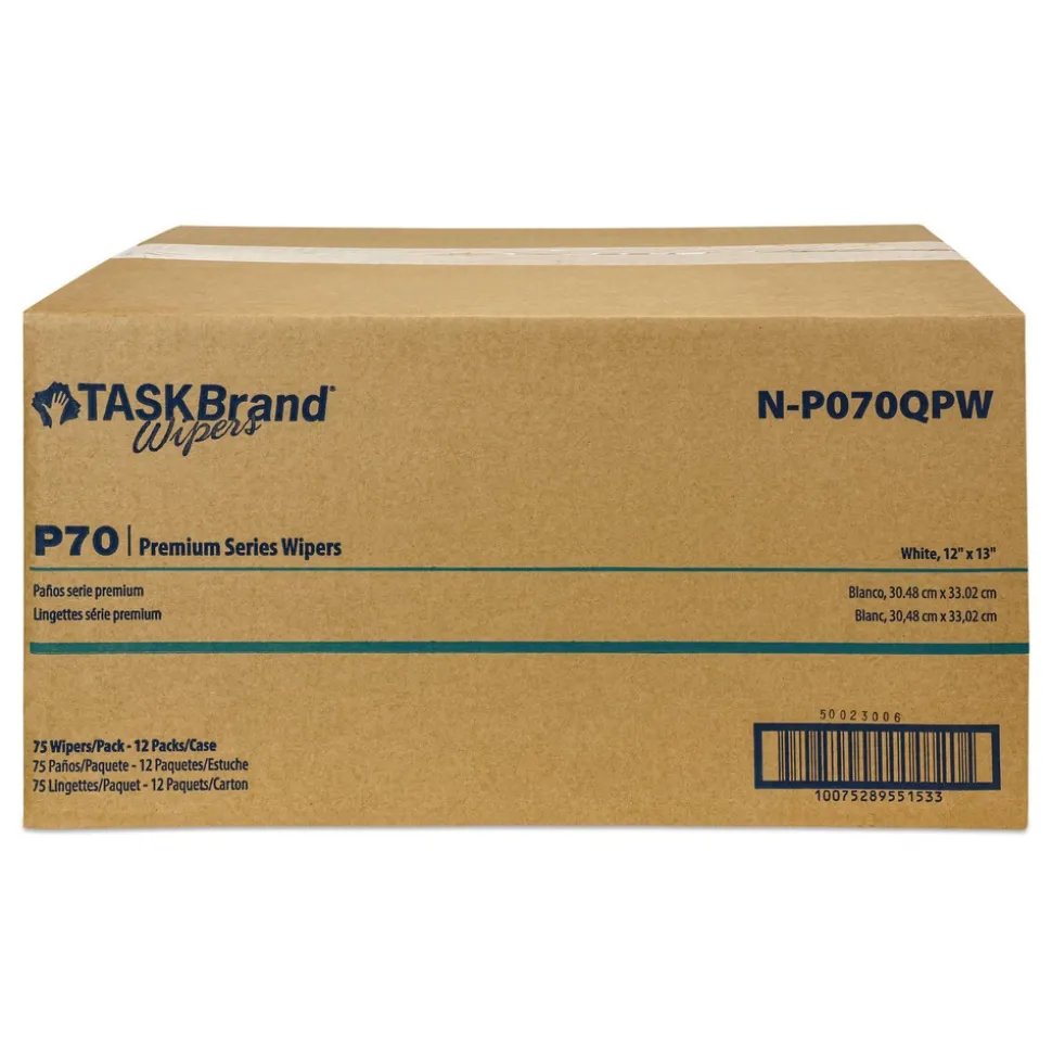HOSPECO TASKBrand P70 Series Premium Wiper 11 x 13 Unscented (75/Pack, 12 Packs/Carton)
