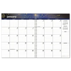 House of Doolittle 11 in. x 7 in. 13-Month (Dec-Dec 2026) Recycled Stargazer Monthly Planner - Black Cover