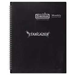 House of Doolittle 11 in. x 7 in. 13-Month (Dec-Dec 2026) Recycled Stargazer Monthly Planner - Black Cover