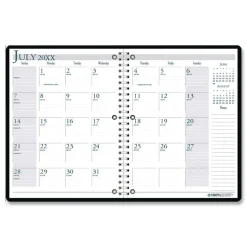 House of Doolittle 11 in. x 8.5 in. 14-Month (Jul 2025-Aug 2026) Wirebound Academic Monthly Planner - Black Cover