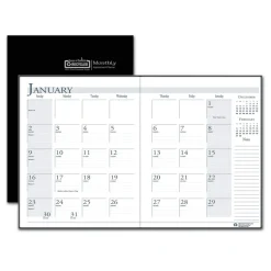 House of Doolittle 10 in. x 7 in. 14-Month (Dec 2025-Jan 2027) Recycled Ruled Planner with Leatherette Cover - Black Cover