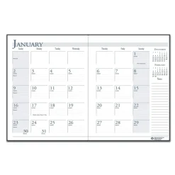 House of Doolittle 10 in. x 7 in. 14-Month (Dec 2025-Jan 2027) Recycled Ruled Planner with Leatherette Cover - Black Cover
