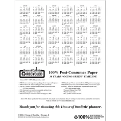 House of Doolittle 11 in. x 8.5 in. 12-Month (Jan-Dec 2026) 100 Percent Recycled Deco Days Monthly Planner - Black/Gold Cover