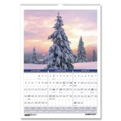 House of Doolittle 12 in. x 16.5 in. 14-Month (Dec 2025-Jan 2027) Recycled Season Wall Calendar - Multicolored Sheets