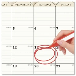 House of Doolittle 14.88 in. x 12 in. 12-Month (Jan-Dec 2026) Recycled Monthly Horizontal Wall Calendar - White/Sand Sheets