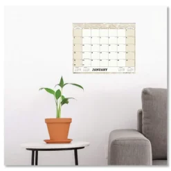 House of Doolittle 14.88 in. x 12 in. 12-Month (Jan-Dec 2026) Recycled Monthly Horizontal Wall Calendar - White/Sand Sheets