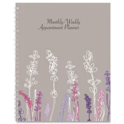 House of Doolittle 9 in. x 7 in. 12-Month (Jan-Dec 2026) Recycled Wild Flower Weekly/Monthly Planner - Gray/White/Purple Cover