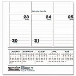 House of Doolittle 12 in. x 17 in. 12-Month (Jan-Dec 2026) Bar Harbor Recycled Wirebound Monthly Wall Calendar - White/Blue/Gray Sheets