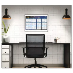 House of Doolittle 24 in. x 37 in. 12-Month (Jan-Dec 2026) Recycled Stargazer Laminated Wall Planner - White/Blue/Gold Sheets