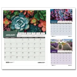 House of Doolittle 14 in. x 11 in. 12-Month (Jan-Dec 2026) Recycled Succulent and Cacti Wall Calendar - Multicolor Sheets