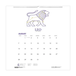 House of Doolittle 11 in. x 14 in. 12-Month (Aug 2025-Jul 2026) Recycled Academic Zodiac Wall Calendar - Multicolor Sheets