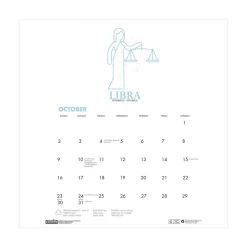 House of Doolittle 11 in. x 14 in. 12-Month (Aug 2025-Jul 2026) Recycled Academic Zodiac Wall Calendar - Multicolor Sheets