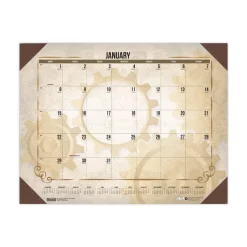 House of Doolittle 22 in. x 17 in. 12-Month (Jan-Dec) 2026 Recycled Vintage Desk Pad Calendar - Vintage Artwork/Sepia Sheets/Brown Corners