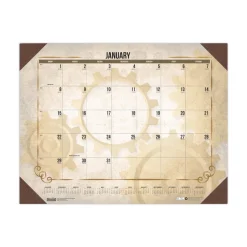 House of Doolittle 22 in. x 17 in. 12-Month (Jan-Dec) 2026 Recycled Vintage Desk Pad Calendar - Vintage Artwork/Sepia Sheets/Brown Corners