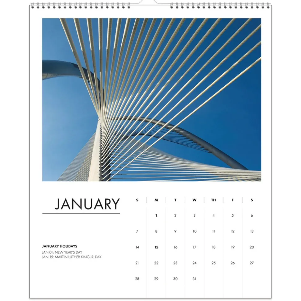 House of Doolittle 14 in. x 11 in. 12-Month (Jan-Dec 2026) 100 Percent Recycled Abstract Architecture Wall Calendar - White Sheets