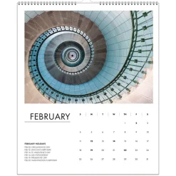 House of Doolittle 14 in. x 11 in. 12-Month (Jan-Dec 2026) 100 Percent Recycled Abstract Architecture Wall Calendar - White Sheets