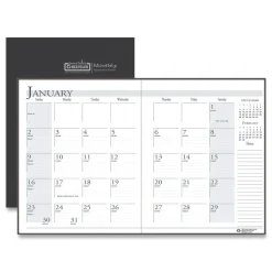 House of Doolittle 11 in. x 8.5 in. 14-Month (Dec 2025-Jan 2027) Recycled Ruled Planner with Leatherette Cover - Black Cover