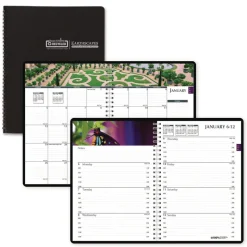 House of Doolittle 10 in. x 7 in. 12-Month (Jan-Dec 2026) Earthscapes Recycled Weekly/Monthly Planner - Black Cover