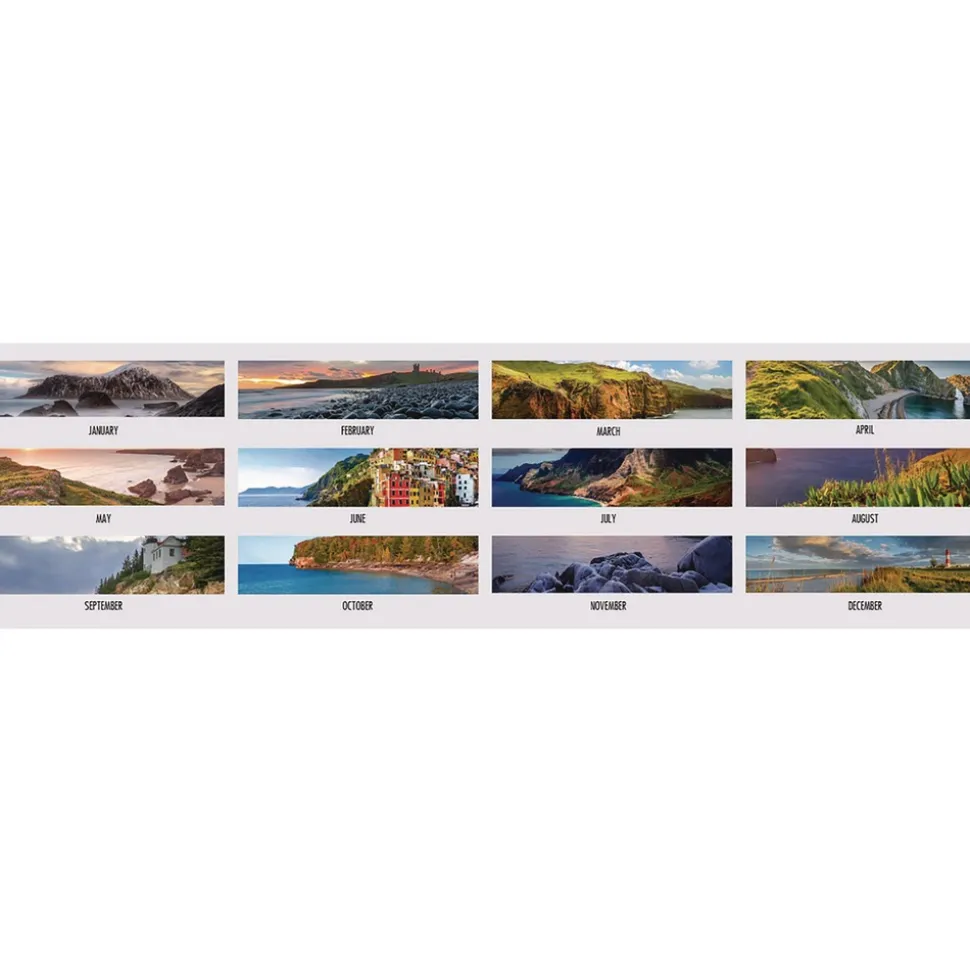 House of Doolittle Earthscapes 18.5 in. x 13 in. 12-Month (Jan-Dec) 2026 Recycled Monthly Desk Pad Calendar - Coastlines Photos