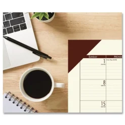 House of Doolittle EcoTones 22 in. x 17 in. 12-Month (Jan-Dec) 2026 Recycled Monthly Desk Pad Calendar - Cream/Brown
