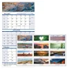 House of Doolittle 14-Month: Dec 2025 to Jan 2027 8 in. x 17 in. Scenic Photography Earthscapes Recycled 3-Month Vertical Wall Calendar - White Sheets