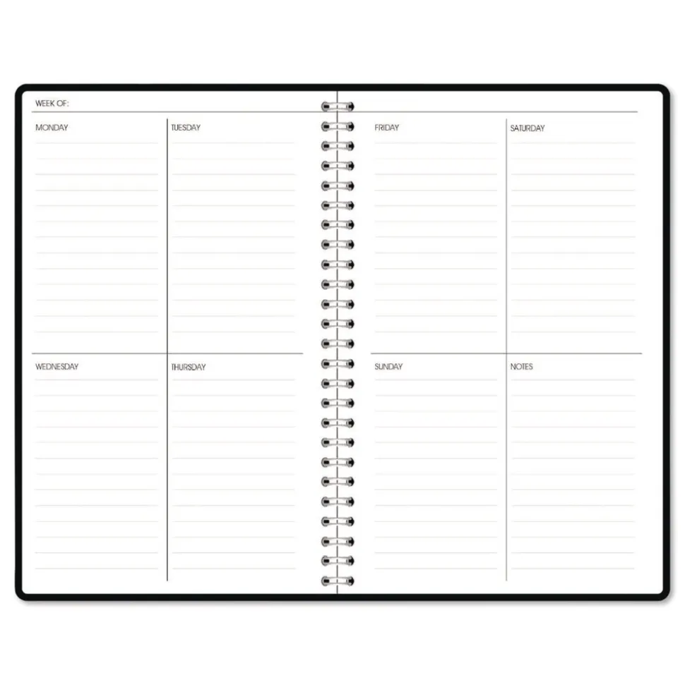 House of Doolittle Recycled Non-Dated Monthly/Weekly Black and White Floral Planner - Black/White Cover