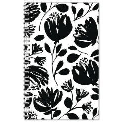 House of Doolittle Recycled Non-Dated Monthly/Weekly Black and White Floral Planner - Black/White Cover