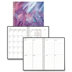 House of Doolittle Recycled Non-Dated Monthly/Weekly Crystals Planner - Blue/Pink/White Cover