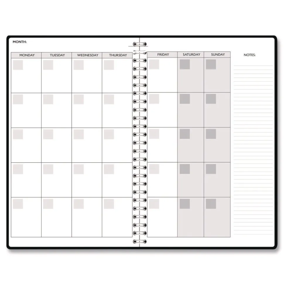 House of Doolittle Recycled Non-Dated Monthly/Weekly Flower Tiles Planner - Tan/Black/White Cover