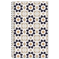 House of Doolittle Recycled Non-Dated Monthly/Weekly Flower Tiles Planner - Tan/Black/White Cover
