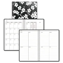 House of Doolittle Recycled Non-Dated Monthly/Weekly Cherry Blossoms Planner - Black/White Cover