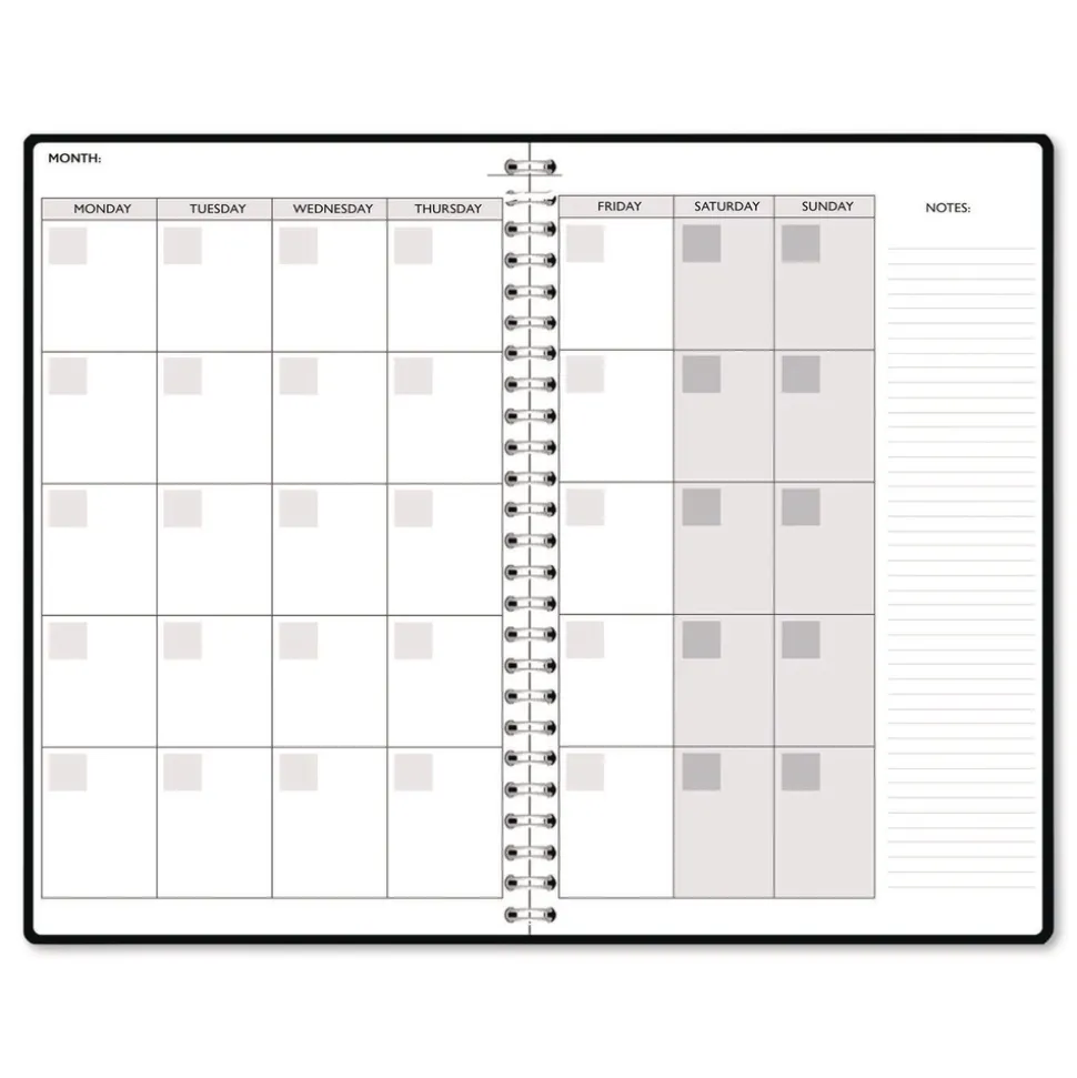 House of Doolittle Recycled Non-Dated Monthly/Weekly Cherry Blossoms Planner - Black/White Cover