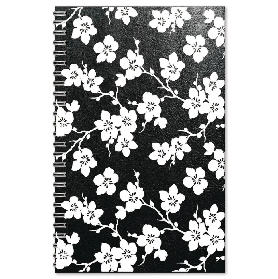 House of Doolittle Recycled Non-Dated Monthly/Weekly Cherry Blossoms Planner - Black/White Cover