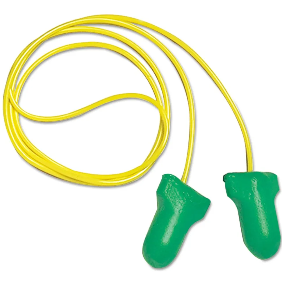Howard Leight by Honeywell 30NRR MAXIMUM Lite Corded Single-Use Earplugs - Green (100/Box)