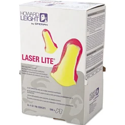 Howard Leight by Honeywell LL-1-D Laser Lite Single-Use Cordless Earplugs - Magenta/Yellow (500 Pairs/Box)