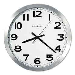 Howard Miller 15.75 in. Overall Diameter Spokane Wall Clock - Silver Case