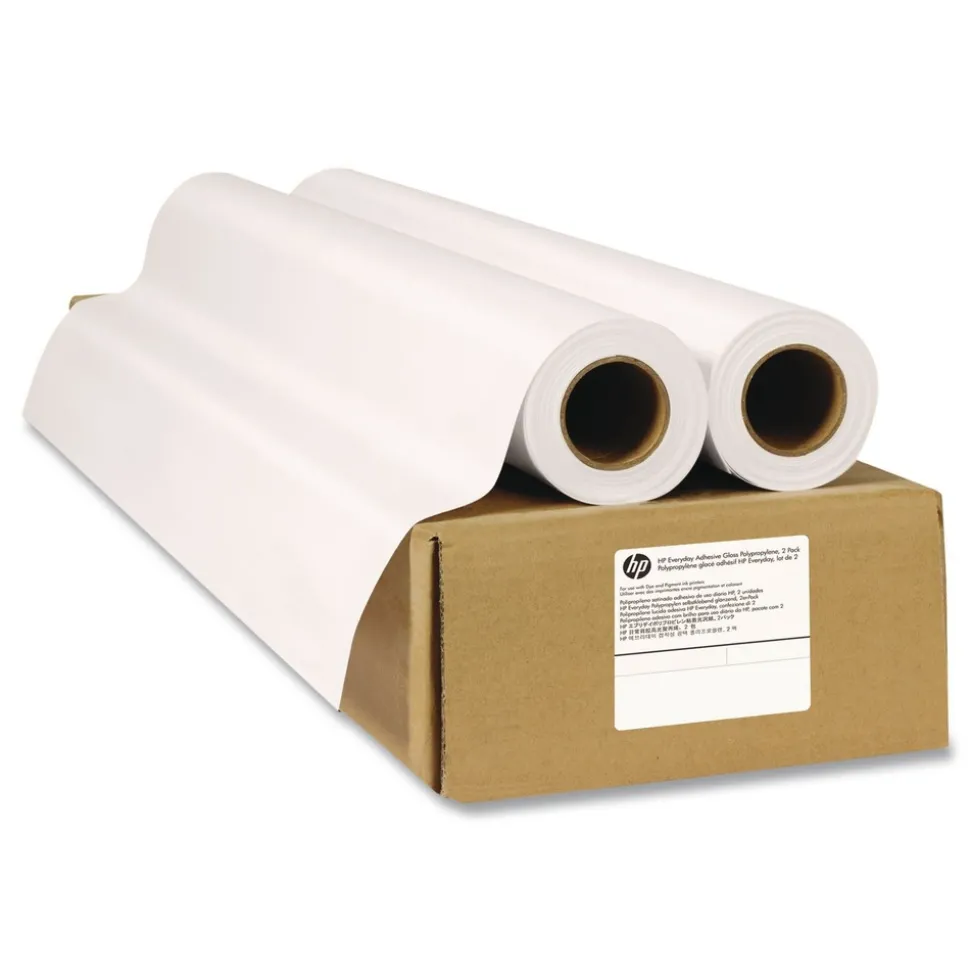 HP Everyday 36 in. x 75 ft. Adhesive Polypropylene Poster Rolls - Matte White (2/Pack)