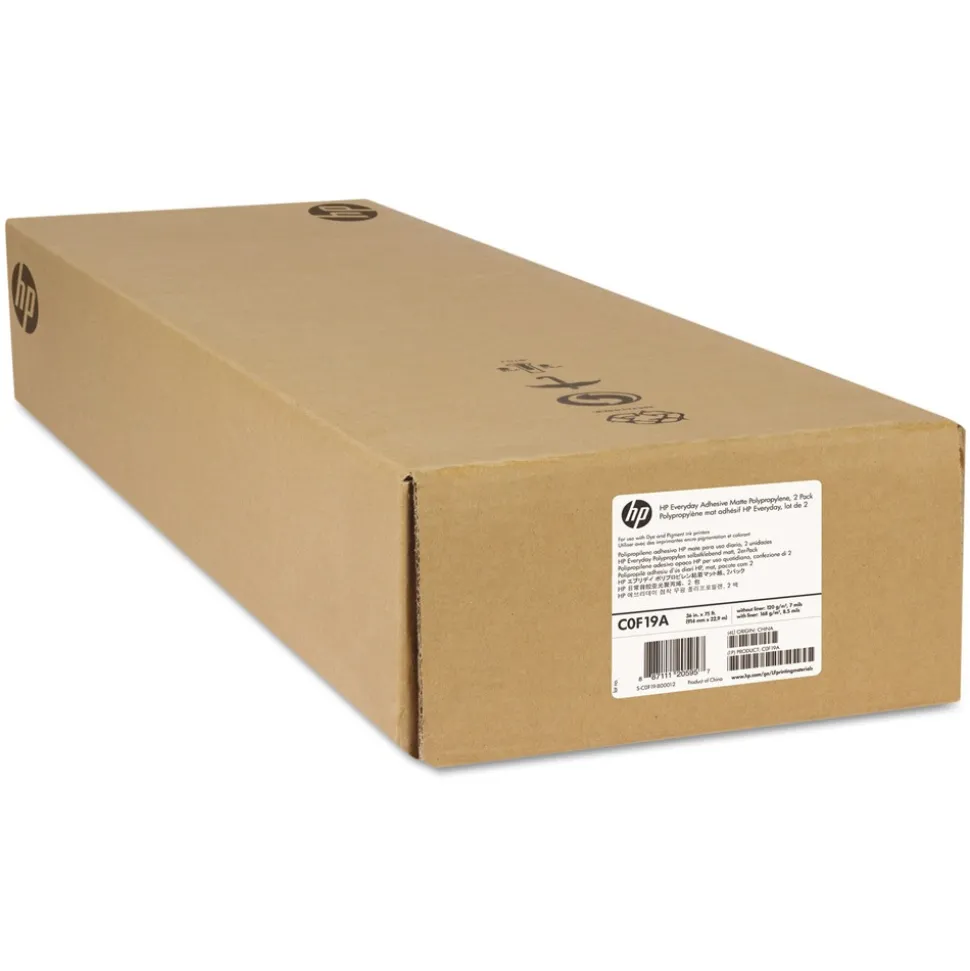 HP Everyday 36 in. x 75 ft. Adhesive Polypropylene Poster Rolls - Matte White (2/Pack)