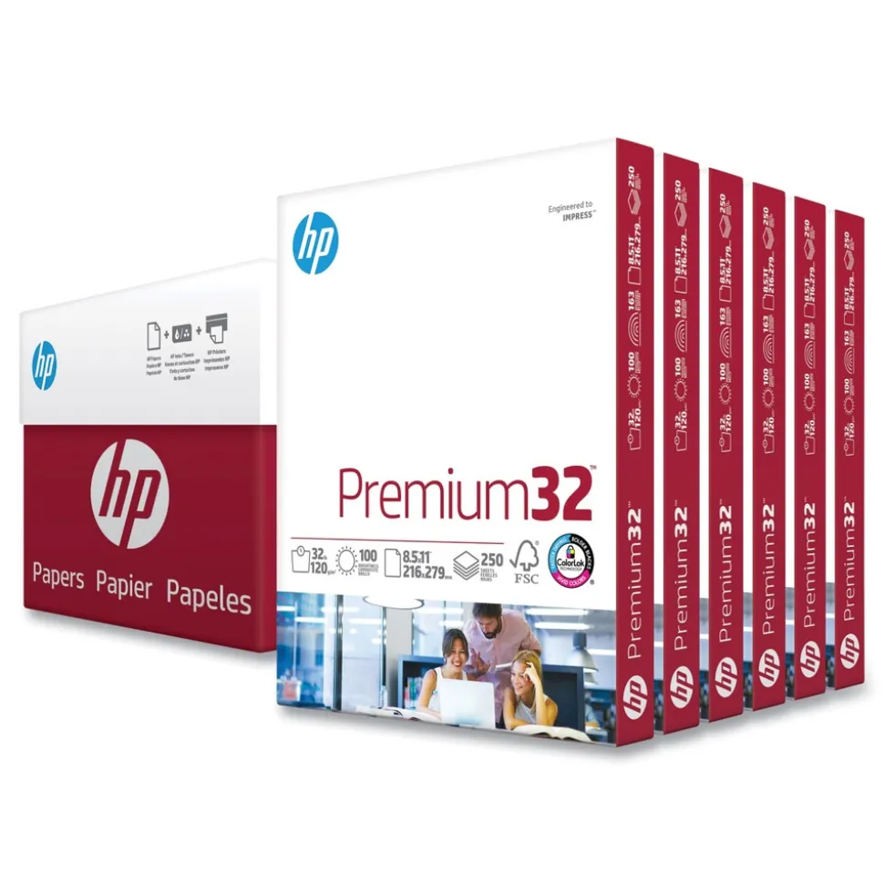 HP Papers 8.5 in. x 11 in. Premium32 Paper - Extra Bright White (6 Reams/Carton)