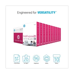 HP Papers MultiPurpose20 8.5 in. x 11 in. Paper - 96 Bright White (500 Sheets/Ream, 10 Reams/Carton)