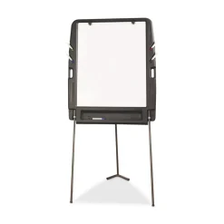 Iceberg 35 in. x 30 in. Ingenuity Portable Flipchart Easel with Dry Erase Surface - White Surface/Charcoal Gray Frame