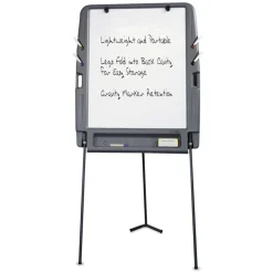 Iceberg 35 in. x 30 in. Ingenuity Portable Flipchart Easel with Dry Erase Surface - White Surface/Charcoal Gray Frame